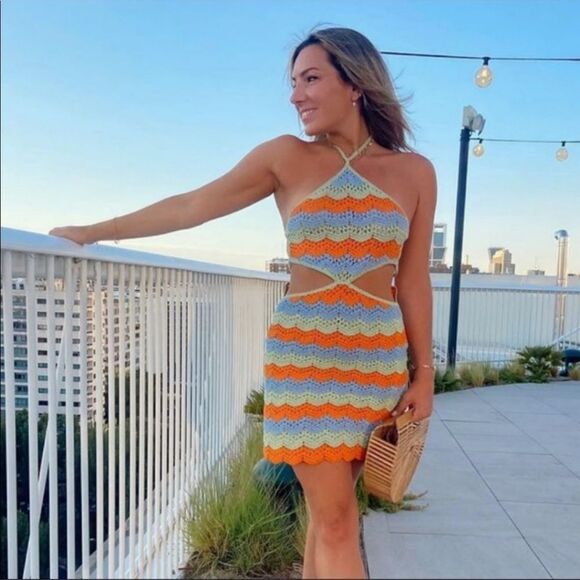 Zara blogger favorite crochet cut out dress limited edition - Picture 5 of 11